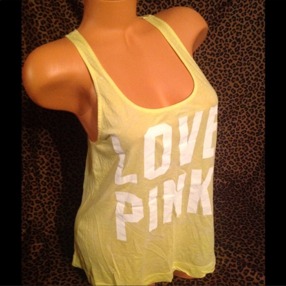 VS Pink yellow razor back tank xsmall